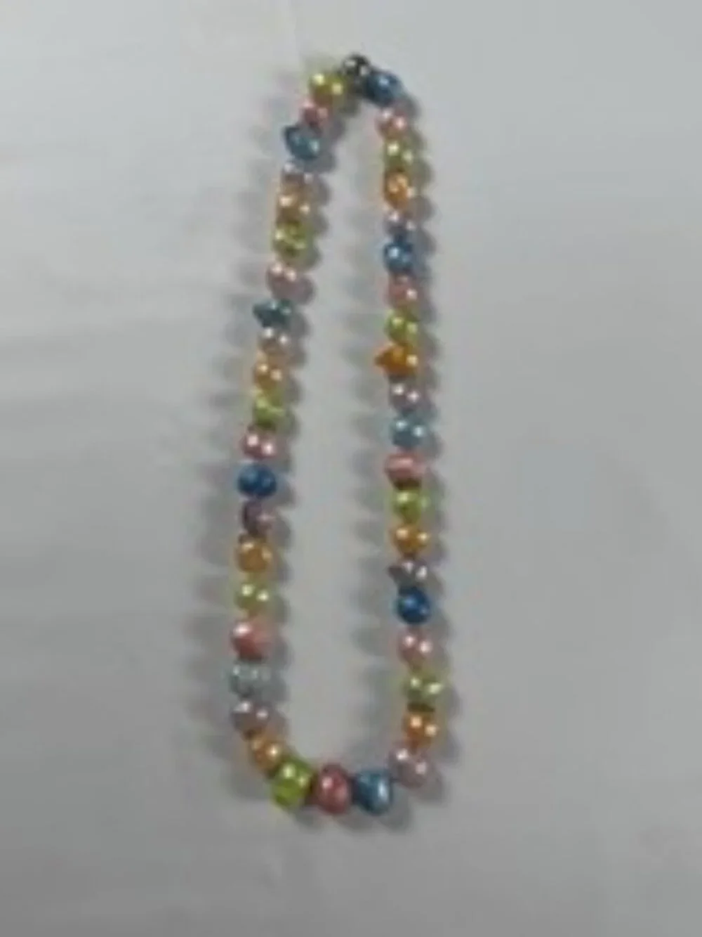 Vintage Multicolor Pearl Necklace Genuine Baroque Freshwater Dyed Magnetic Clasp